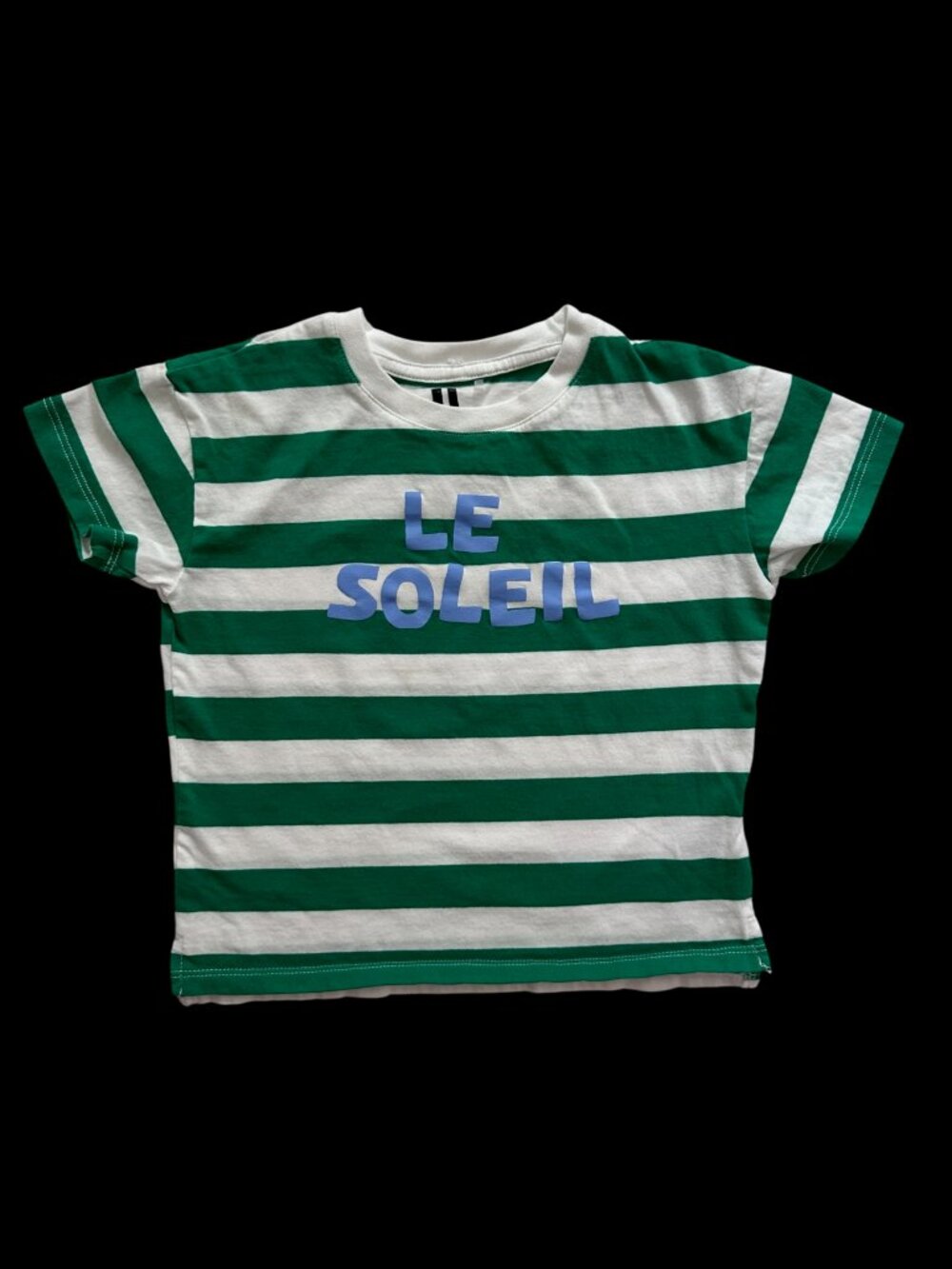 Cotton On Kids Le Soleil Green White Striped T-Shirt Size 4